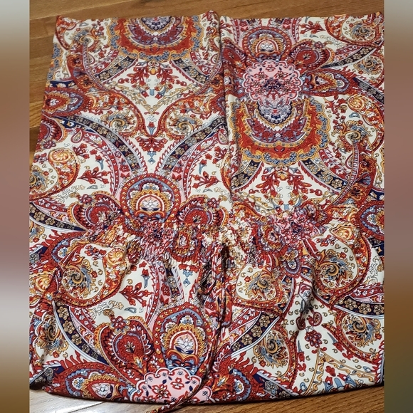 🧡2/$15 bundle **SHEIN VCAY Paisley Print Wide Leg Pants - Picture 3 of 5